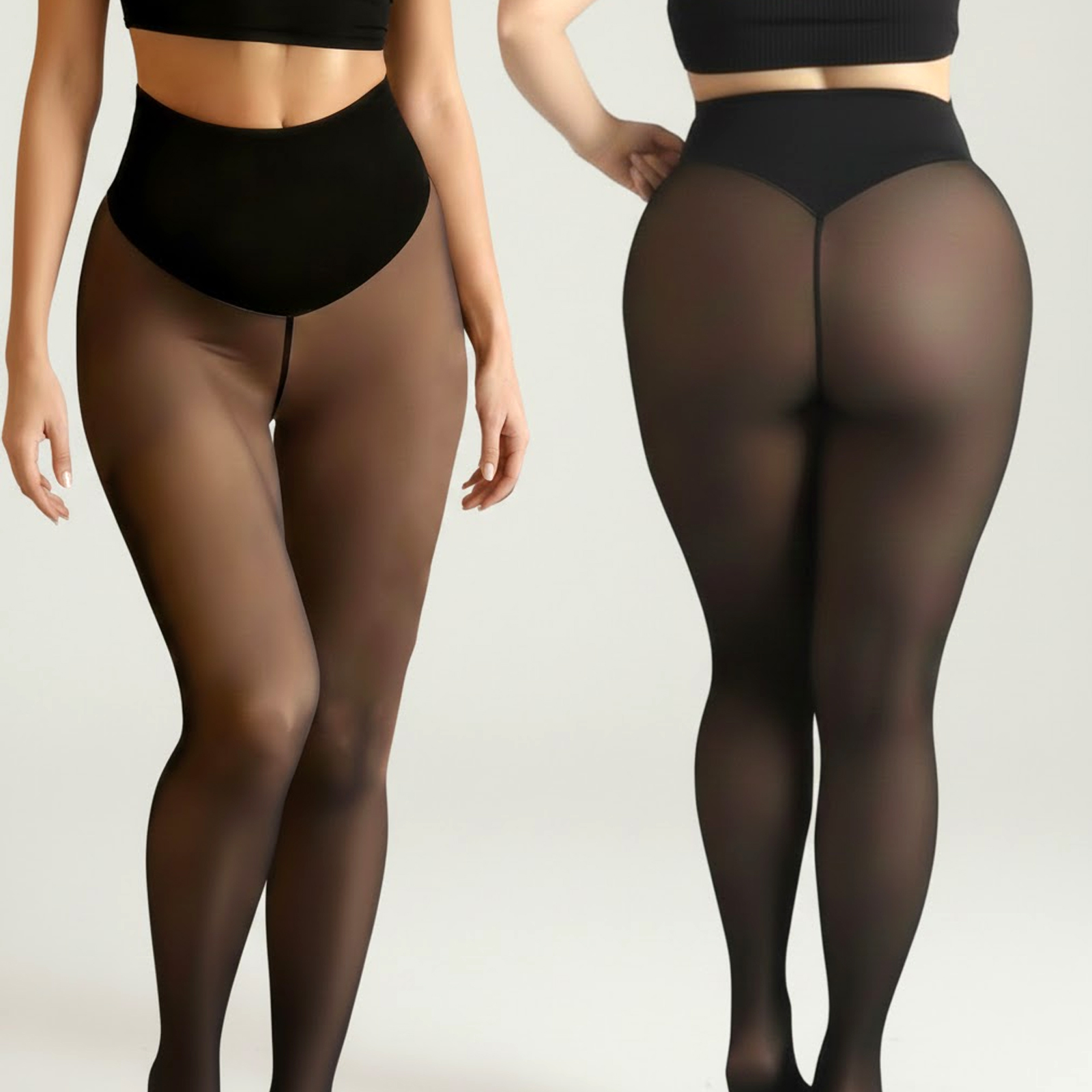 Tights Pantyhose Sheer - One Seam Fleece Lined Tights Shaping