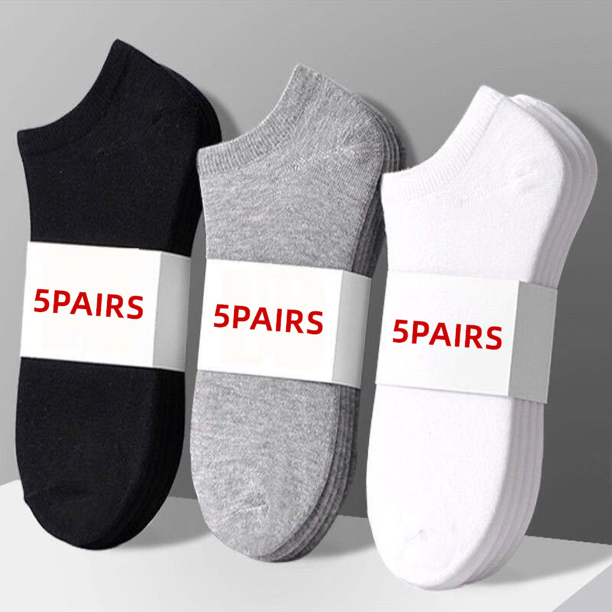5 Pairs Unisex Casual Plain Co - No Show Sock Women 리뷰 및 가격