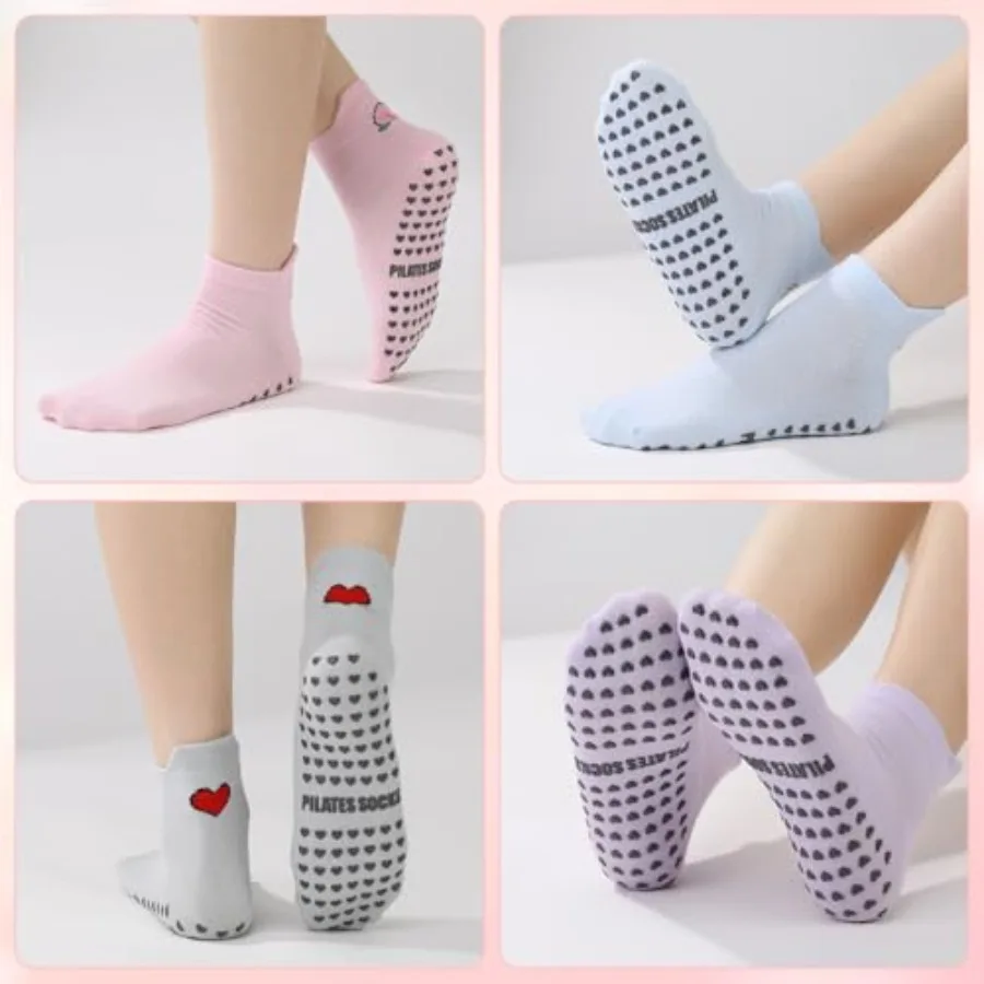 6 Pairs Pilates Socks with Gri - Grip Sock Yoga 리뷰 및 가격
