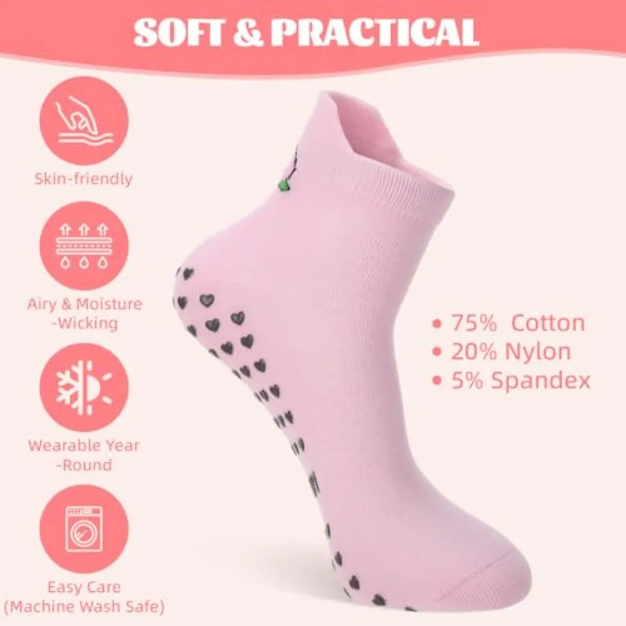 6 Pairs Pilates Socks with Gri - Grip Sock Yoga 리뷰 및 가격