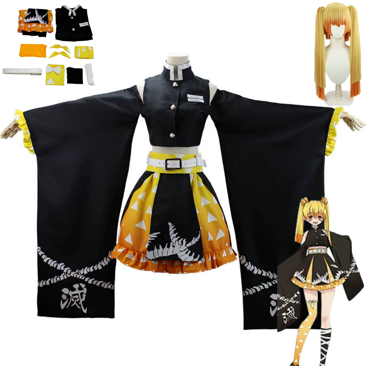 Anime Agatsuma Zenitsu Cosplay - Dress Sock Men 리뷰 및 가격
