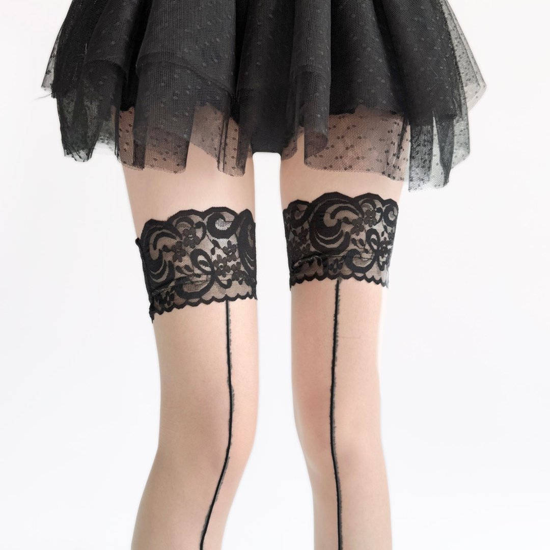 Lace Top Sheer Thigh High Stoc - Thigh High Sock Stay Up 리뷰 및 가격