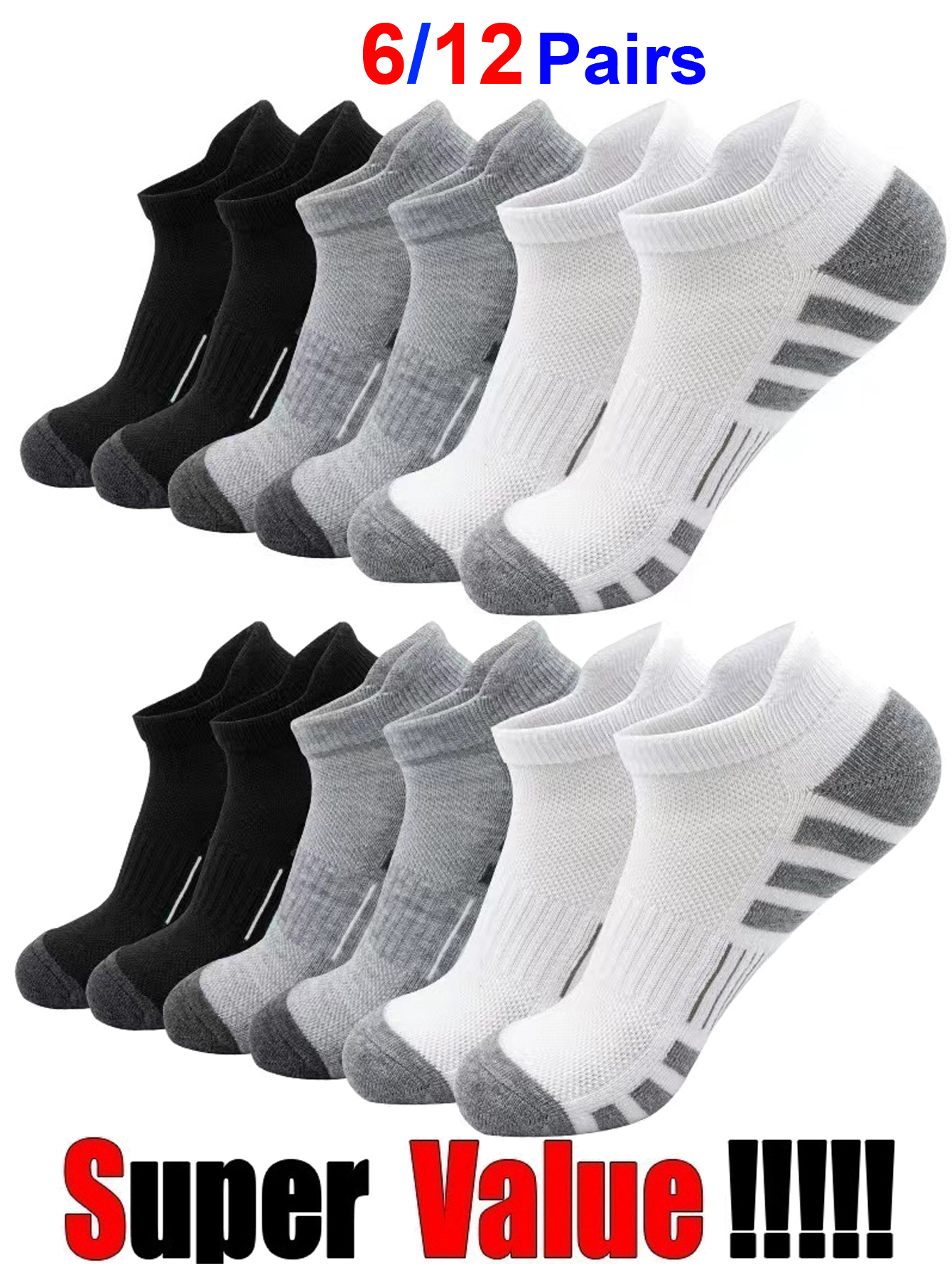 6/24 Pairs Cushioned Breathabl - Athletic Sock Cushion 리뷰 및 가격