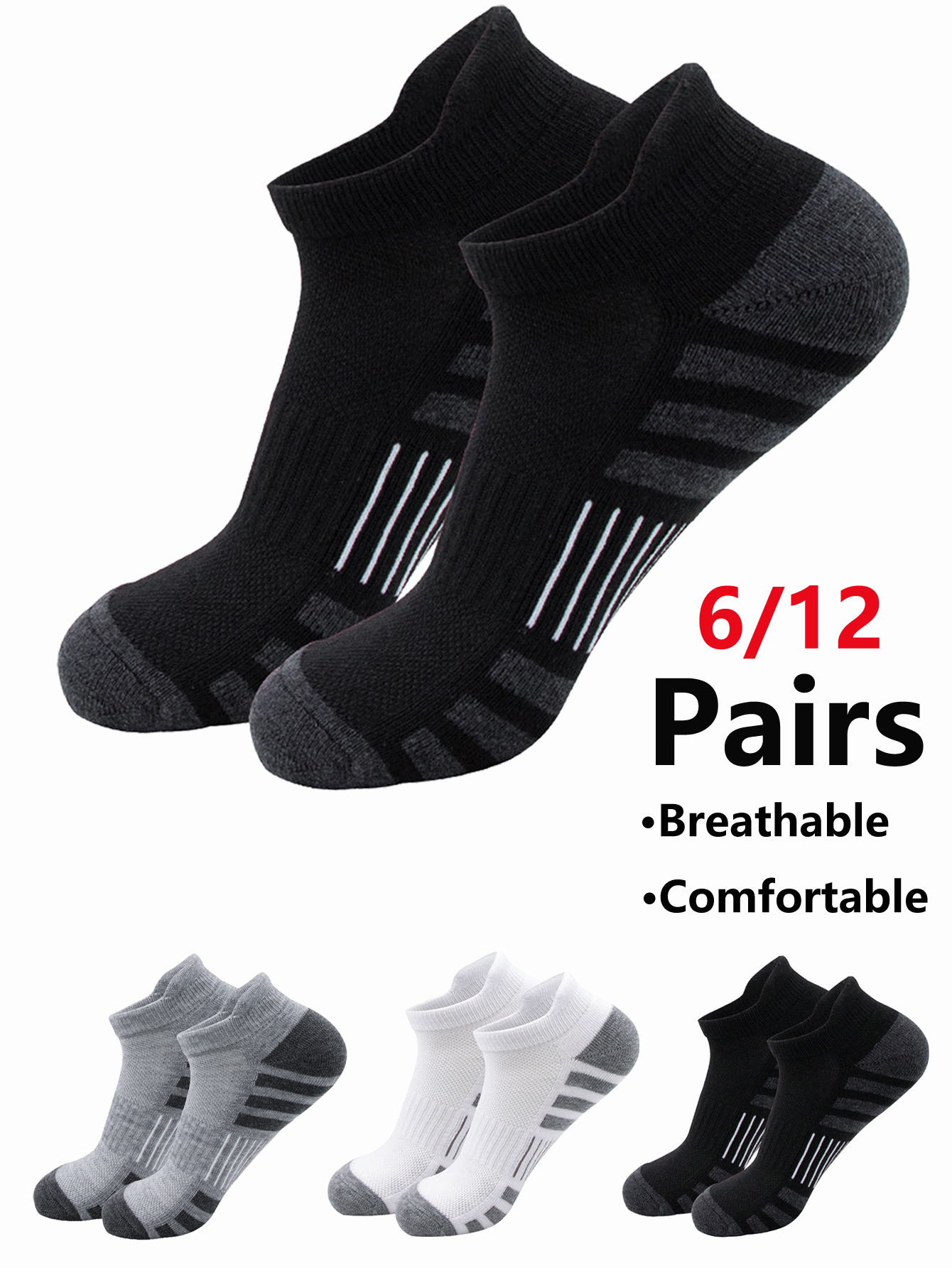 6/24 Pairs Cushioned Breathabl - Athletic Sock Cushion 리뷰 및 가격