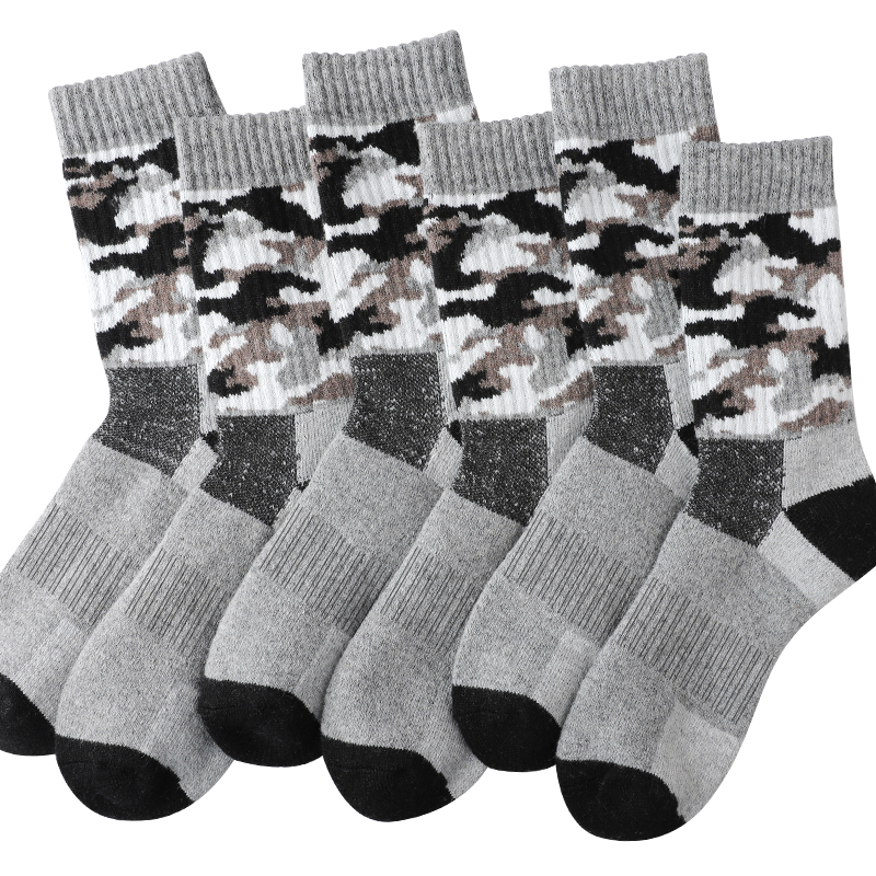 4Pairs Thick Gray Camouflage S - Wool Hiking Sock 리뷰 및 가격