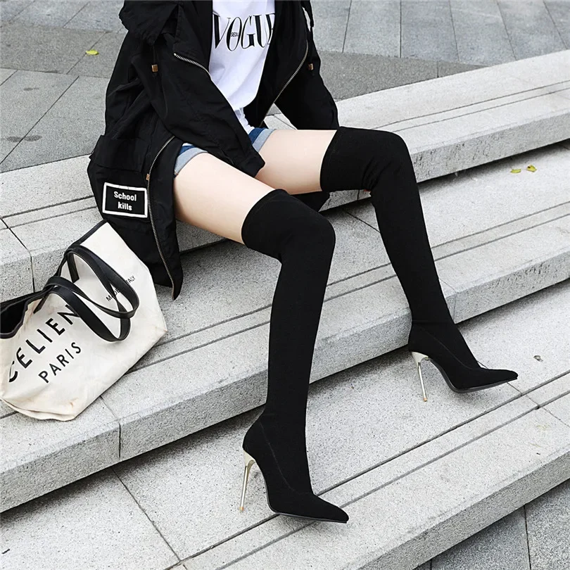 Plus Size Stretch Leopard Over - Knee High Sock Women 리뷰 및 가격