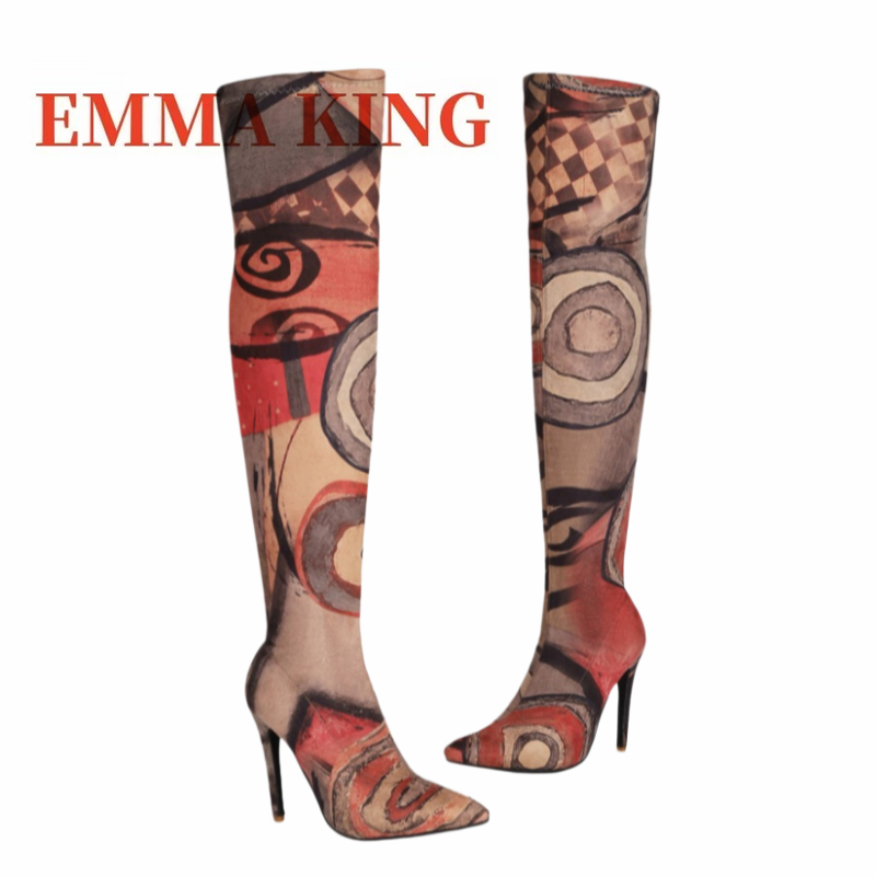 Women's Art Print Thigh High B - Knee High Sock Women 리뷰 및 가격