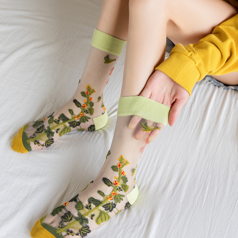 1/4 Pairs Retro Flower Women G - Silk Sock Bamboo 리뷰 및 가격