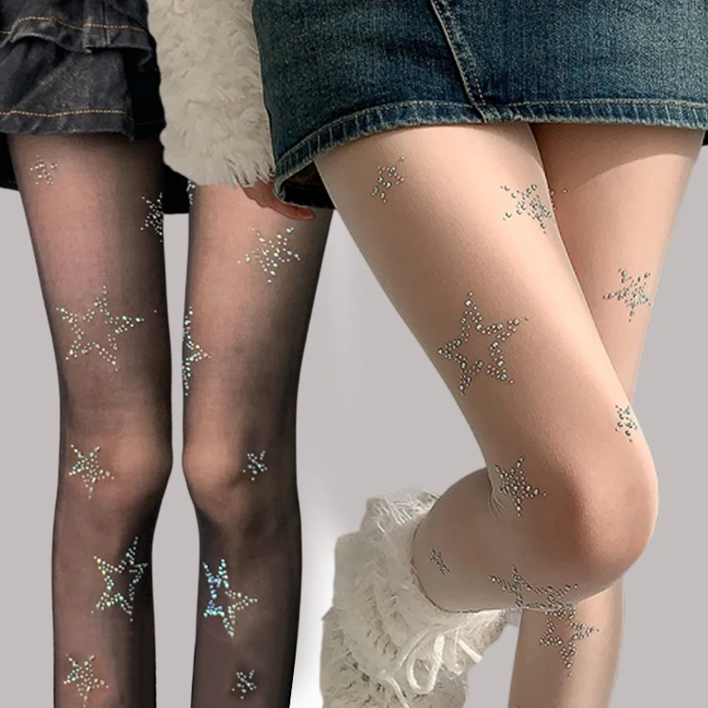 Y2k Star Diamond Rhinestone Fi - Fishnet Stocking Women 리뷰 및 가격