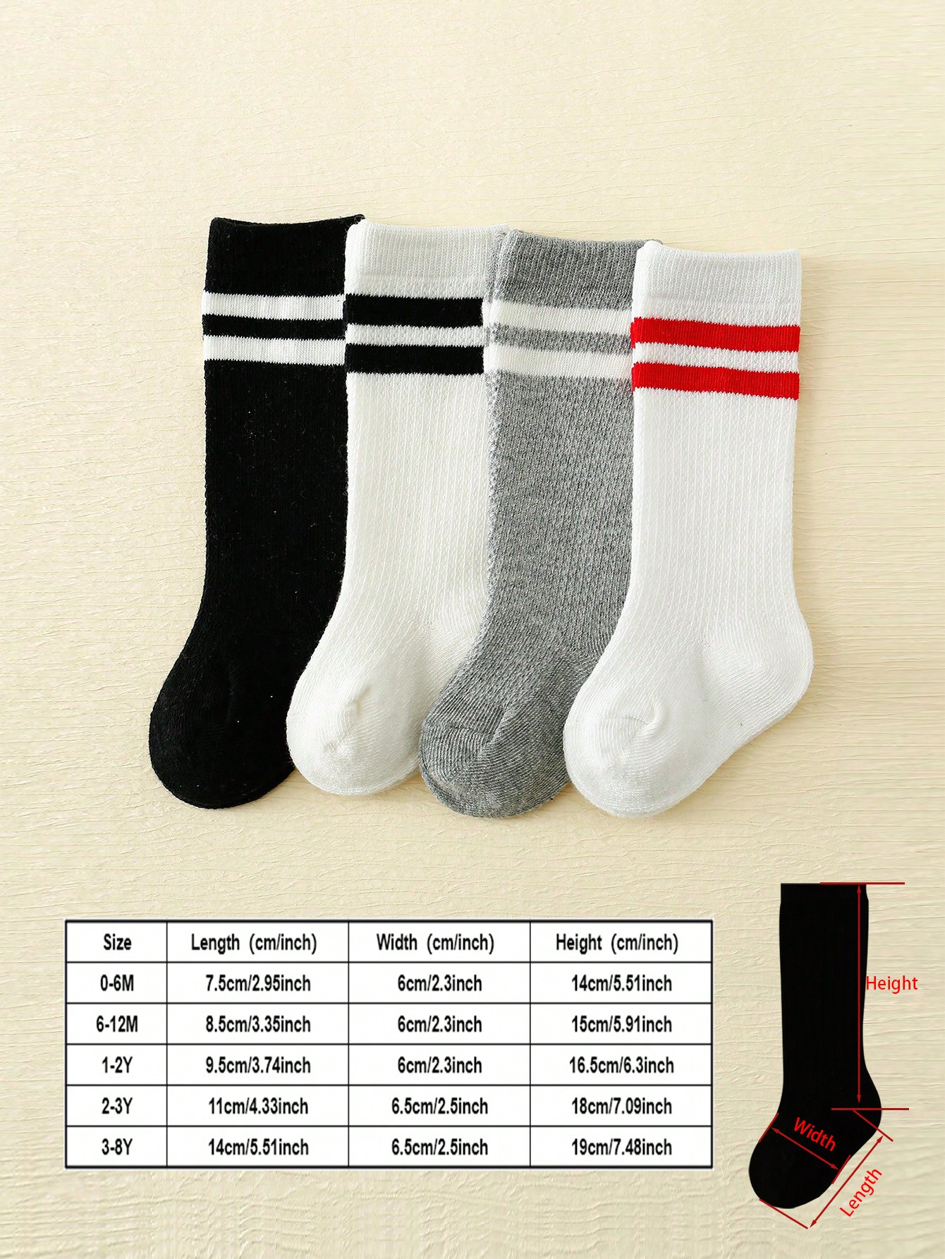 4-Pack Baby Toddler Striped Cr - Cotton Crew Sock Pack 리뷰 및 가격
