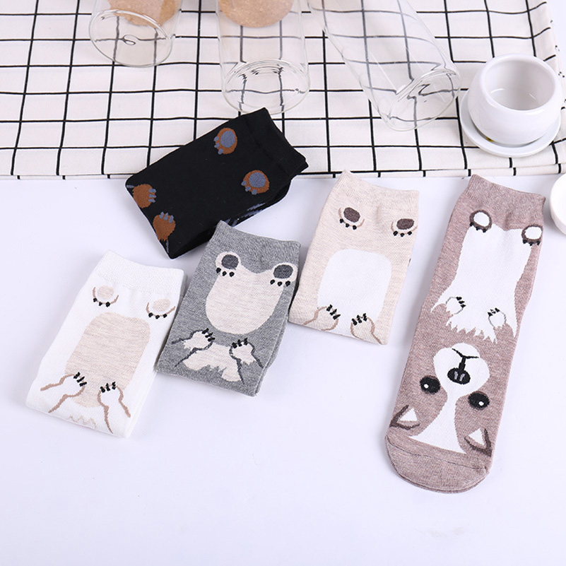 5 Pairs/pack Funny Cartoon Dog - Cotton Crew Sock Pack 리뷰 및 가격