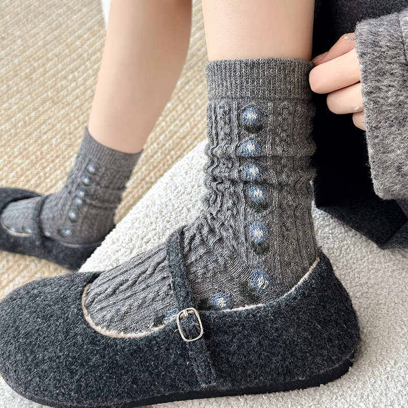 Korean Sweet Floral Wool Mid-C - Boot Sock Slouchy 리뷰 및 가격