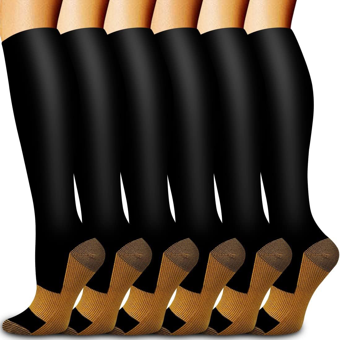 6 Pairs Solid Color Copper Com - Compression Sock Medical 리뷰 및 가격
