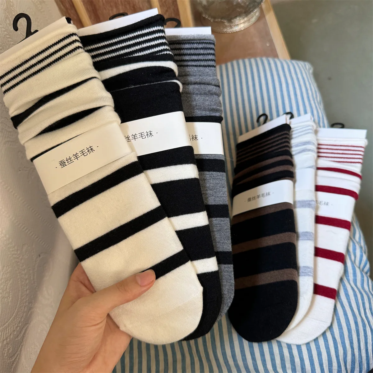 Korean Winter Striped Wool Sil - Silk Sock Bamboo 리뷰 및 가격