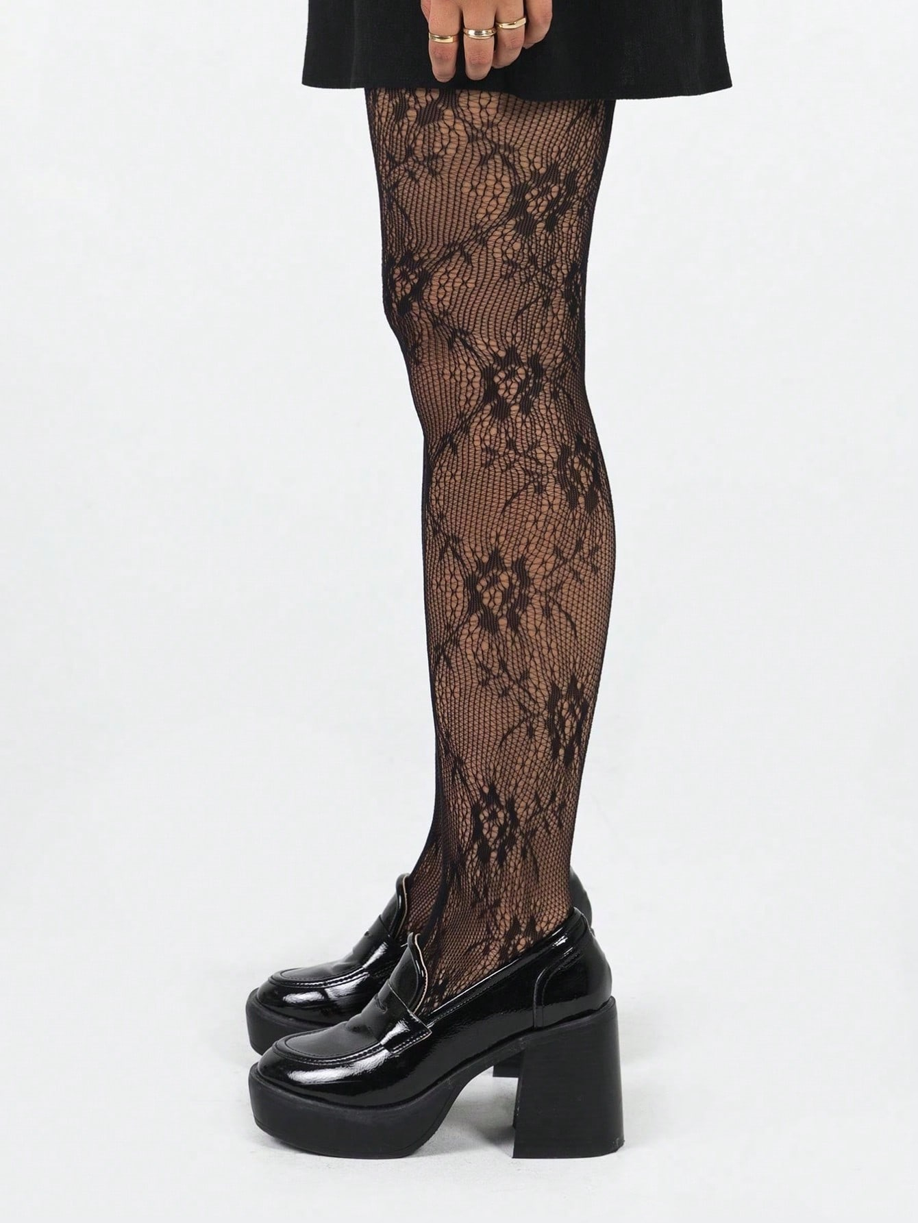 Women's Black Floral Lace Fish - Tights Pantyhose Sheer 리뷰 및 가격